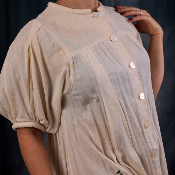 Vintage Boho Chic Casual Hand-painted Cotton Dress Made in India - Picture 6 of 9